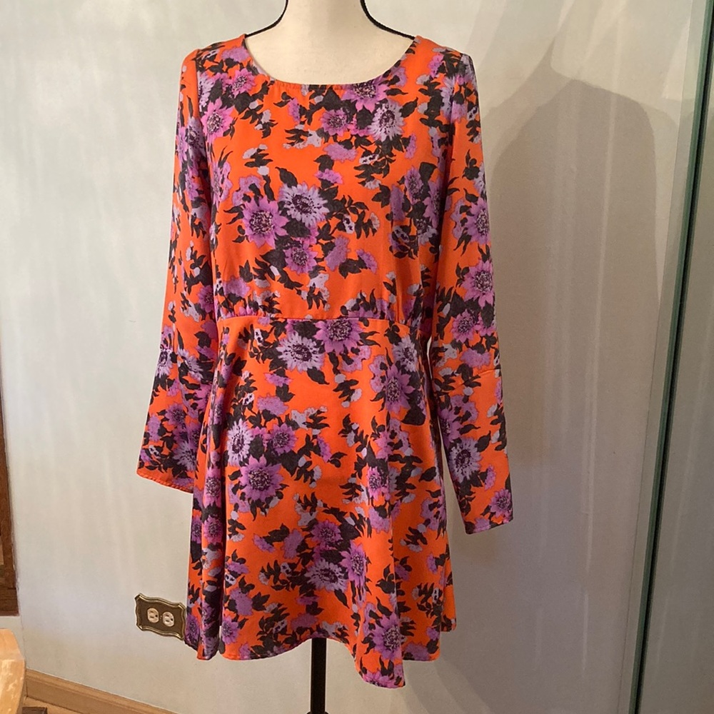Free People Parker Dress Tangerine Floral